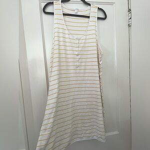 Lake Pajamas Maternity White and Yellow Striped Nightdress - XL